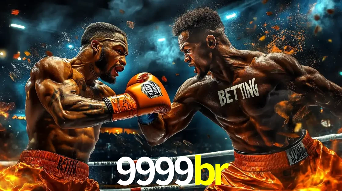 Dois boxeadores em uma luta intensa e explosiva, representando a adrenalina e as oportunidades de apostas em esportes de combate disponíveis na plataforma 9999br.